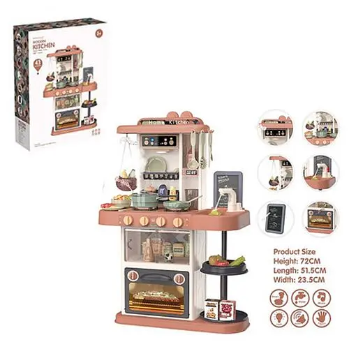 Дитяча кухня 889-184 Modern Kitchen 43 предмети світло звук вода пара в коробці (6903317259410) - фото 6