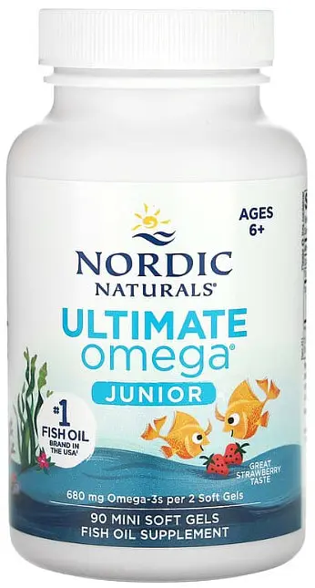 Риб'ячий жир для дітей Nordic Naturals Ultimate Omega 340 мг 90 міні капсул Полуниця