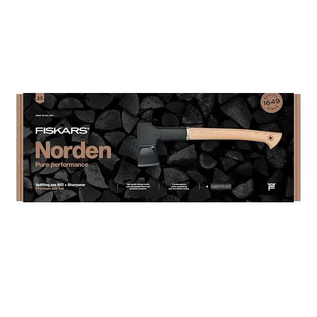 Подарунковий набір Fiskars Norden splitting axe N12 + sharpener SET 1052277 - фото 2