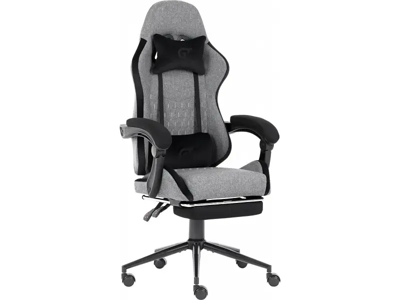 Комп'ютерне крісло для геймера GT Racer X-2324 Fabric Gray/Black Suede - фото 2