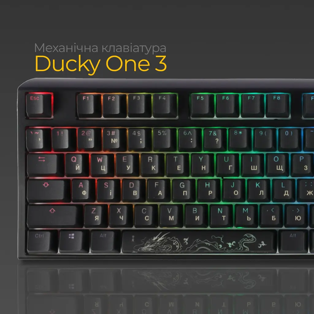 Клавіатура Ducky One 3 Cherry MX Blue RGB Black [DKON2108ST-CUAPXCLAWSC1] UA [126066] - фото 10