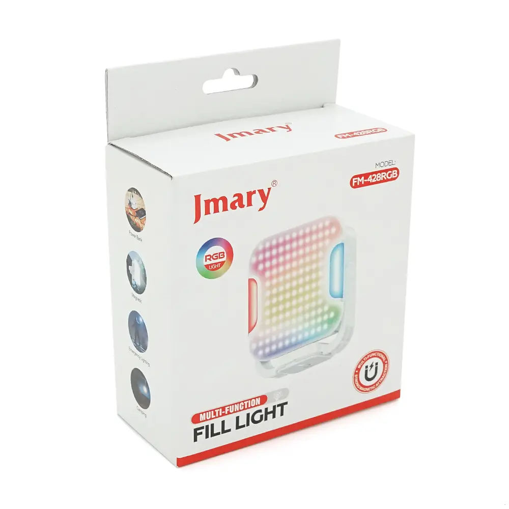 Відеосвітло Jmary FM-428RGB, 30 Вт, RGB, 2900-6800К, вбудований акум 5400mAh, 121x34x106мм, Box - фото 2