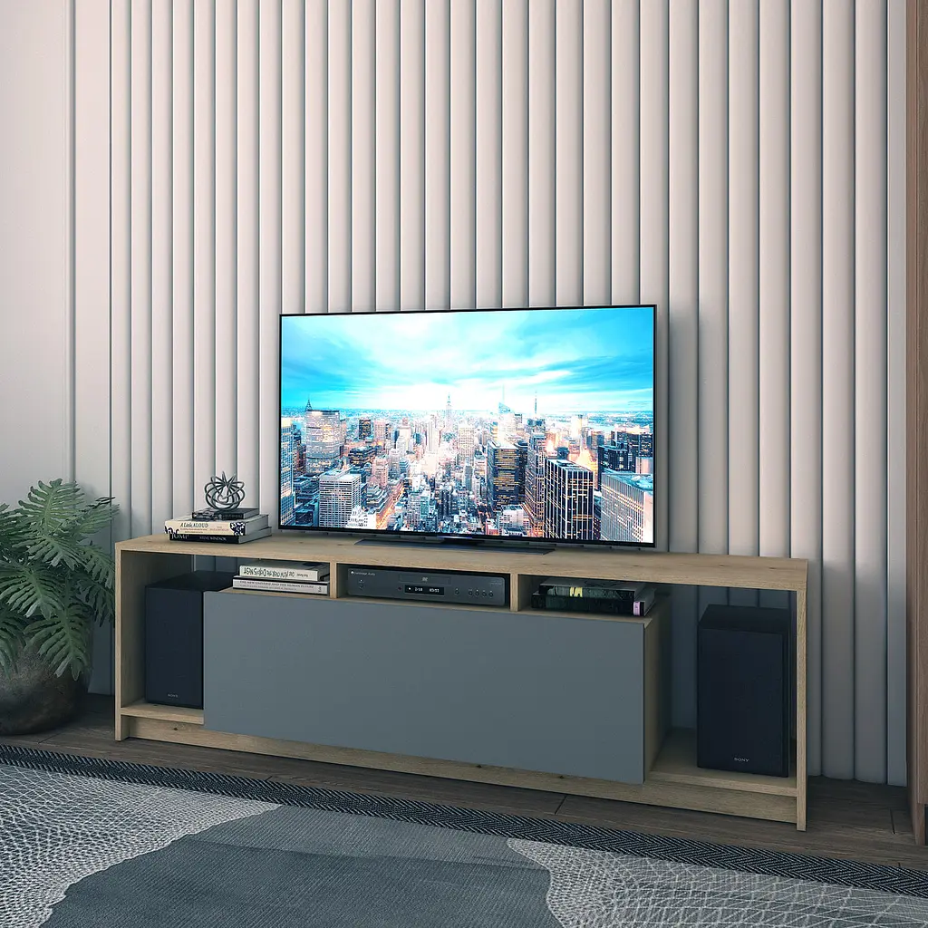 Стінка у вітальню Doros U1 Тахо Графіт ДСП 160х38х48 см (41516012) - фото 7