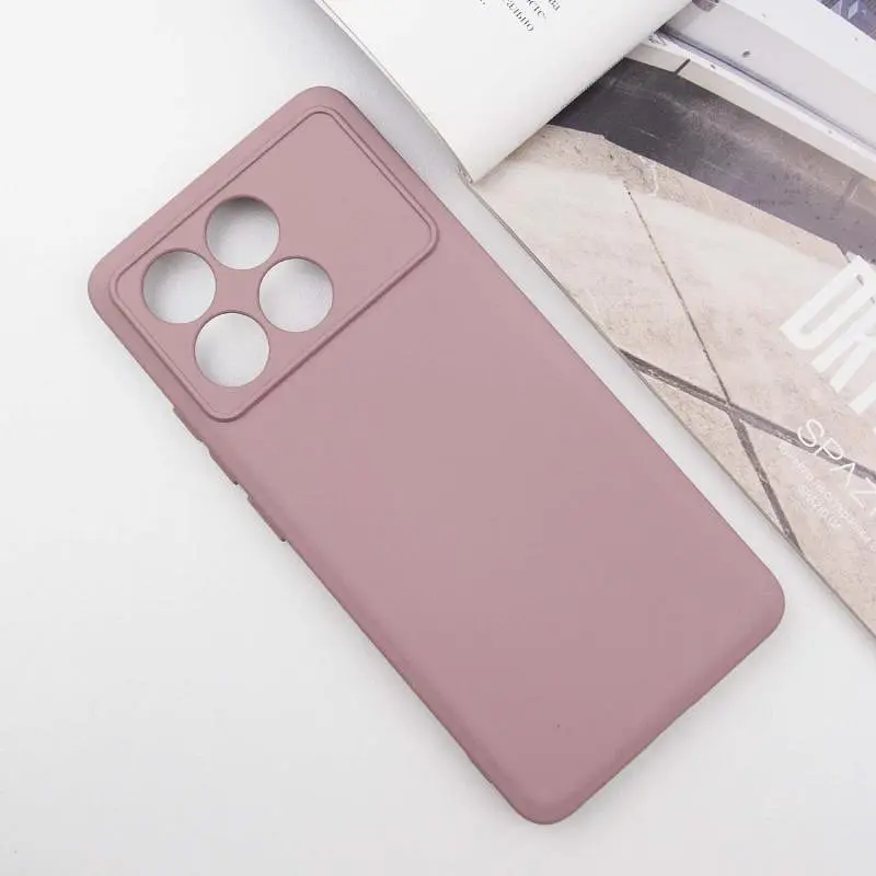 Чехол TPU GETMAN Liquid Silk Full Camera для Xiaomi Poco X6 Pro Розовый / Pink Sand - фото 2