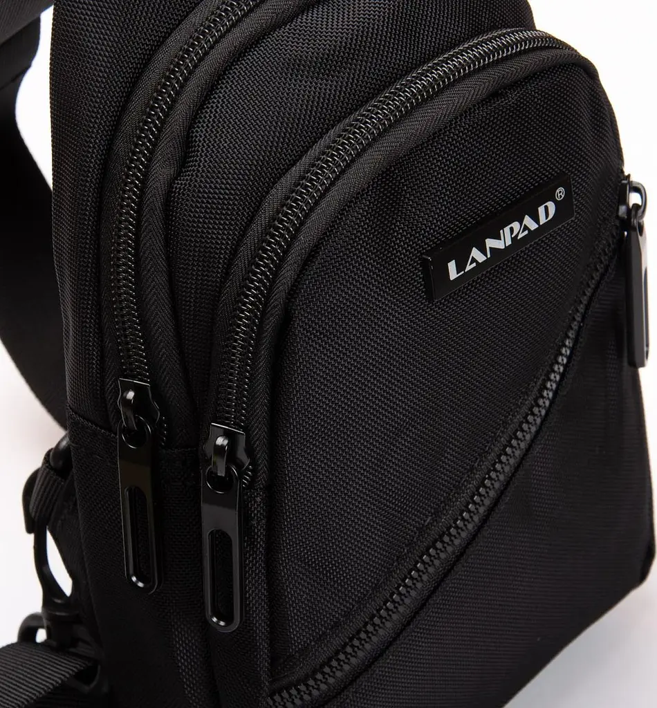 Сумка-слинг чоловіча Lanpad 82085 24x13x7 см нейлон чорний - фото 7