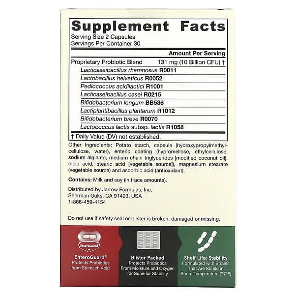 Пробіотики та пребіотики Jarro-Dophilus EPS 10 Billion CFU 60 Capsules Jarrow Formulas vit0005078 - фото 2