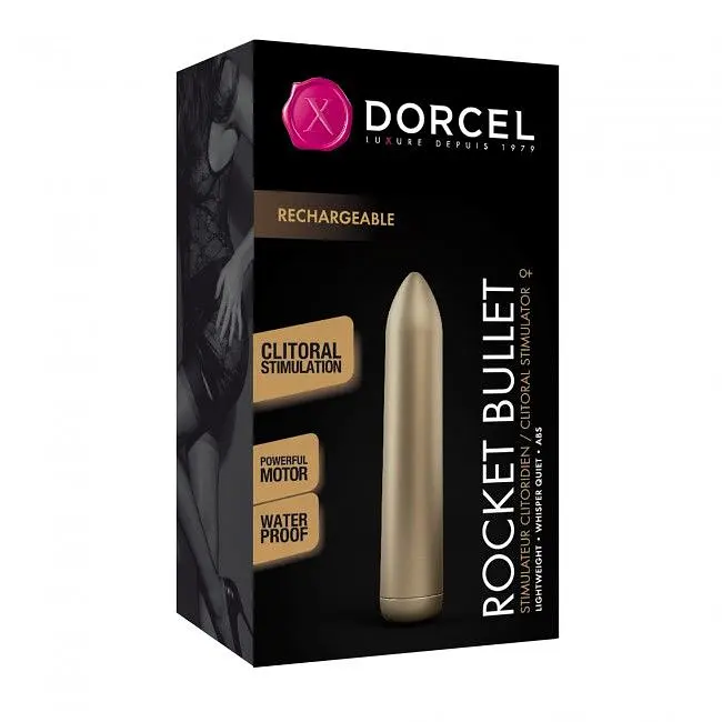 Перезаряджувана віброкуля Dorcel Rocket Bullet Gold - фото 3