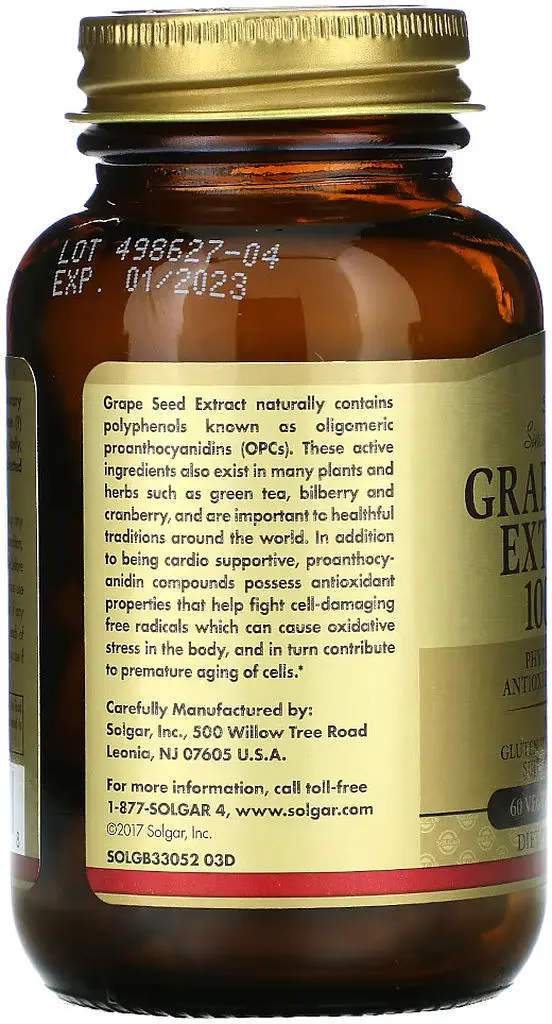 Натуральна добавка Solgar Grape Seed Extract 100 mg, 60 вегакапсул - фото 2