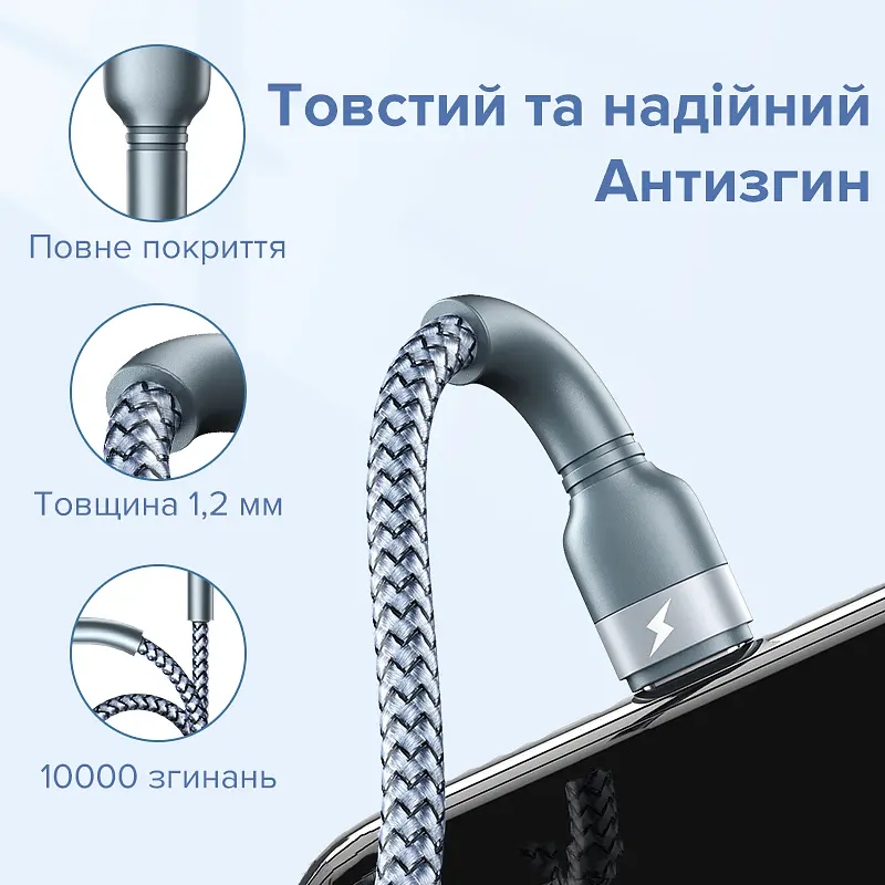 Дата Кабель для заряджання REMAX Jany RC-124а USB 2.0 — Type-C 2.4A Чорний (1м) - фото 5