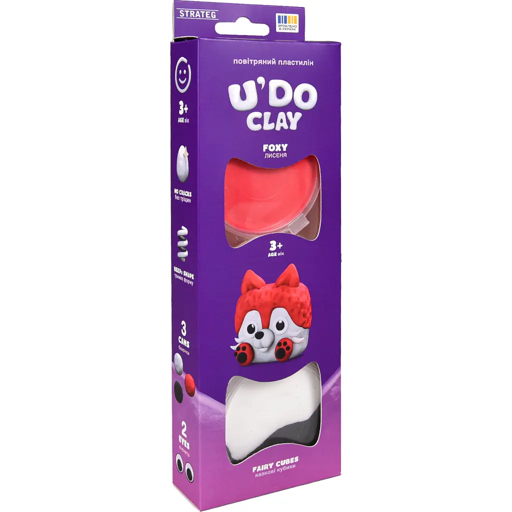 Набор для лепки Strateg U'DO Clay Сказочные кубики Лисенок  (31073) - фото 1