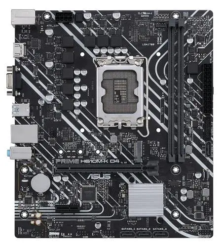 Материнська плата LGA1700, Asus PRIME H610M-K D4, H610, 2xDDR4, Int.Video(CPU), 4xSATA3, 1xM.2, 1xPCI-E 16x 4.0, 1xPCI-E 1x 3.0, ALC997 VGA/HDMI, MicroATX - фото 2