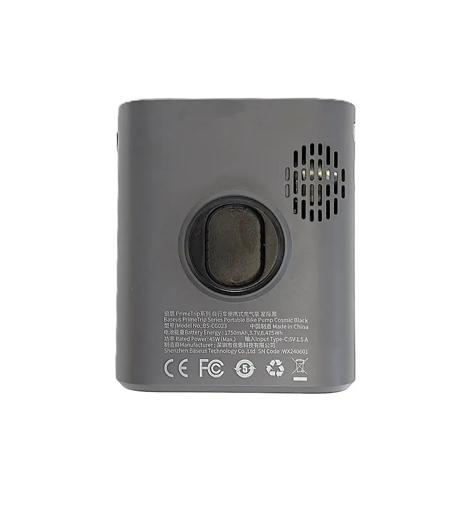 Насос велосипедний електричний Baseus PrimeTrip Series Cosmic Black акумуляторний 1750 mAh 150 PSI (10.2 бар) цифровий манометр - фото 6