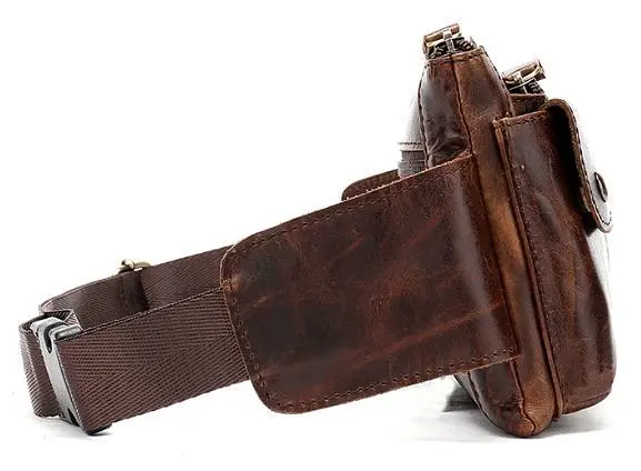 Мужская поясная сумка 14815 Vintage коричневая - фото 10