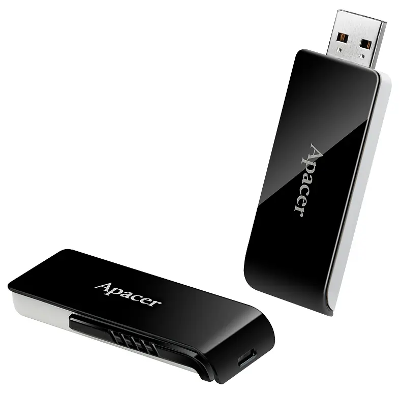 Flash Drive Apacer AH350 128GB USB 3.2 (AP128GAH350B-1) Black (6986626) - фото 4