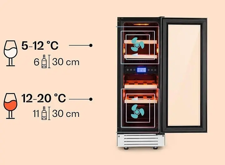 Винный холодильник Klarstein Vinovill17 Built-In Duo (10034725) - фото 4