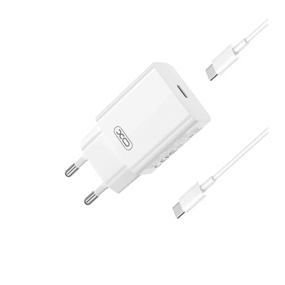 Мережевий зарядний пристрій XO L126 1USB-C PD/QC 20W Type-C to Type-C 1 м White (34377_3340093) - фото 2