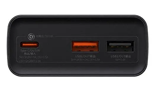 Портативна батарея Powerbank Baseus Adaman Metal Digital Display 20000 mAh 30 W PPAD030001 Black - фото 4