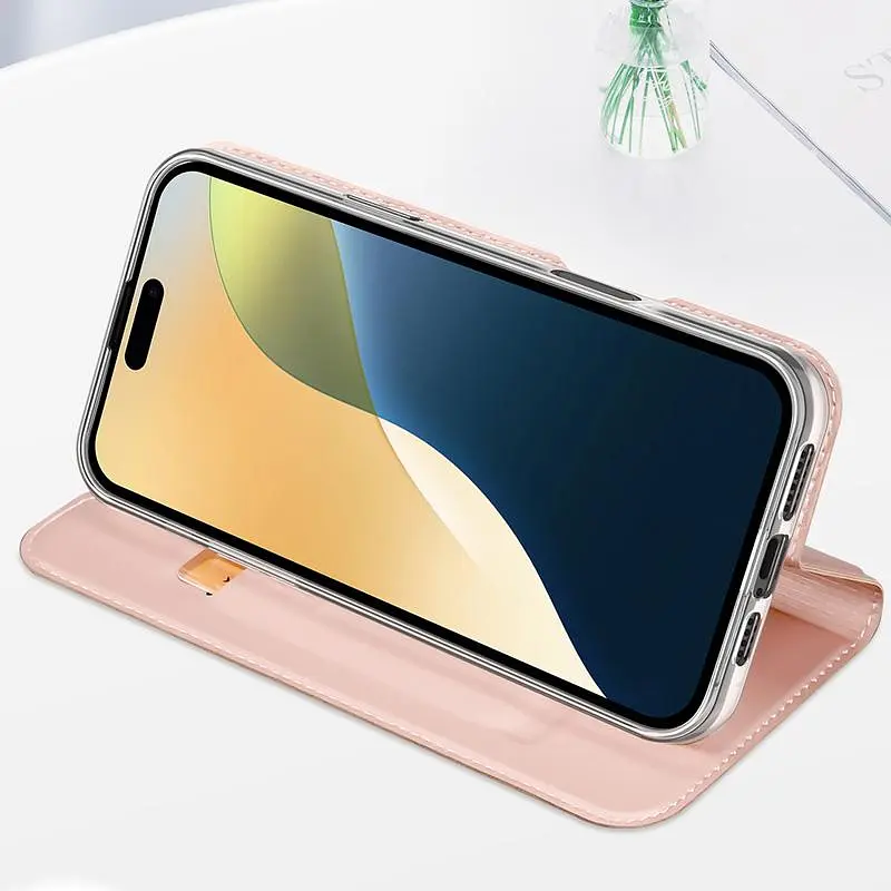 Чохол-книжка Dux Ducis з кишенею для візиток для Apple iPhone 16 Pro (6.3) Rose Gold - фото 4
