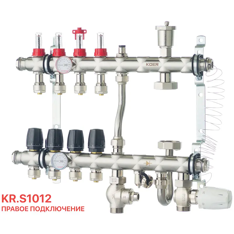 Колектор з вбудованим змішувальним вузлом Koer Kr.S1012-4 1 "х4 SUS304 і євроконус 3 / 4-16 KR2937 - фото 3