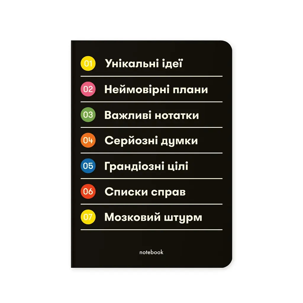 Блокнот в клетку «Важные заметки» чёрный