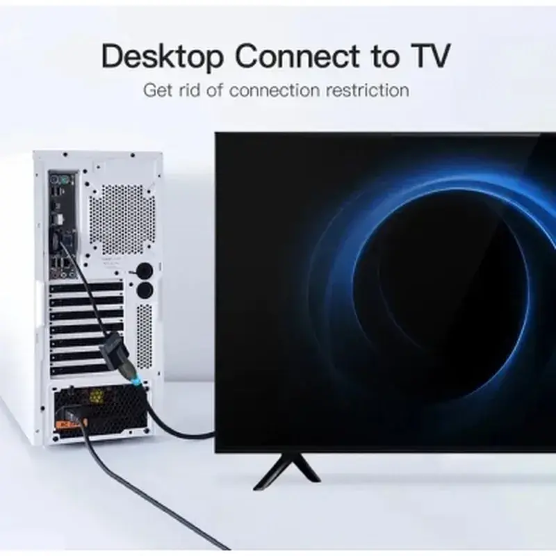 Перехідник VGA 15F to HDMI M 1080P 60Hz 3,5mm Audio 0.15m Vention (ACNBB) - фото 7