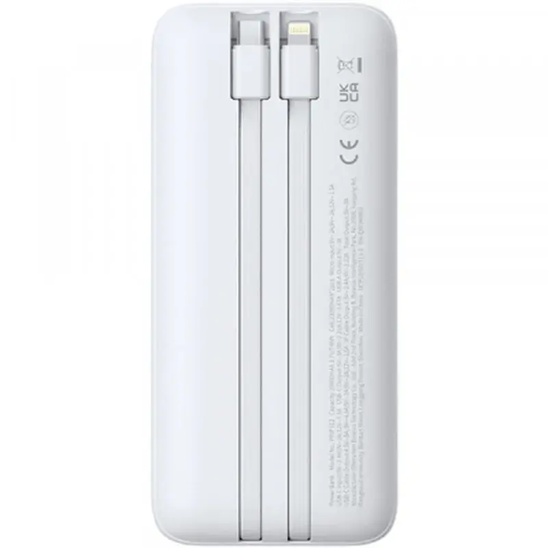 Батарея універсальна Baseus Lipow 20000mAh 22,5W PD, QC/3.0, White (P10079102213-00) - фото 3