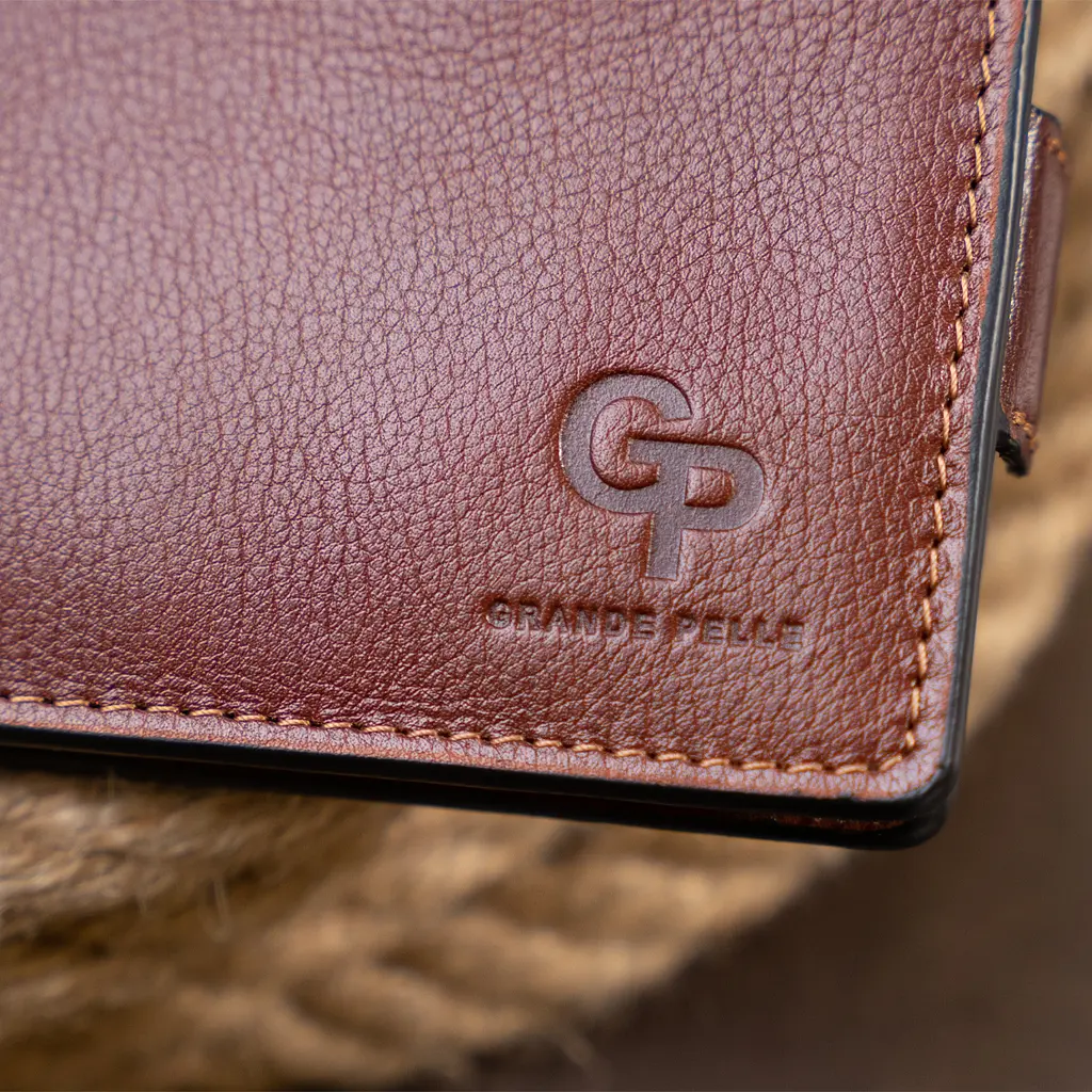 Чоловічий шкіряний гаманець Grande Pelle 11.5х9х2.5 см acs0015036 - фото 10