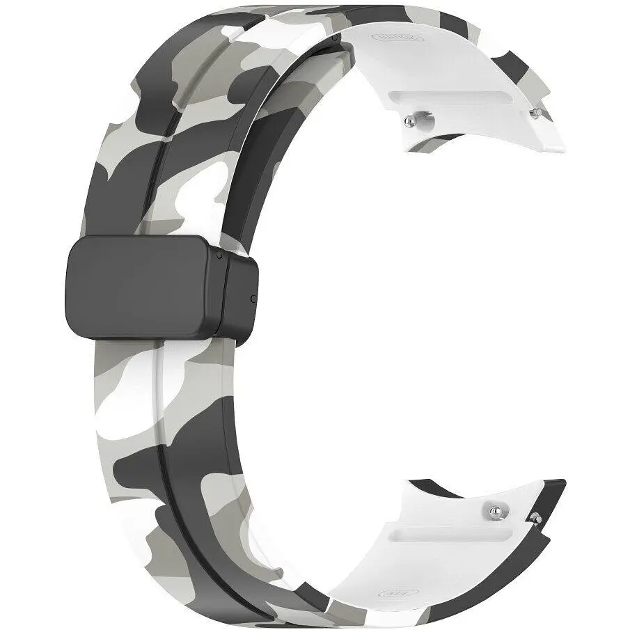 Ремінець для Samsung Galaxy Watch 5 Pro 45mm - біло-чорний ширина кріплення 20мм силікон Watchbands Cls-color (W30-8WB69551119) - фото 2