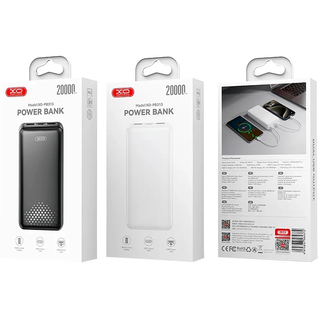 Зовнішній акумулятор XO PB313 20000mAh 10W White [163286] - фото 4