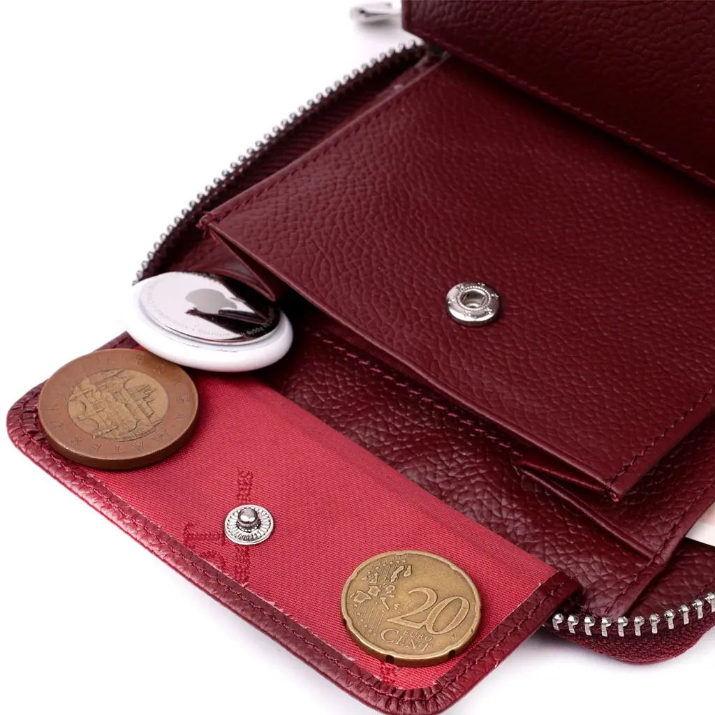 Практичний гаманець для жінок із натуральної шкіри ST Leather 22450 бордовий - фото 8