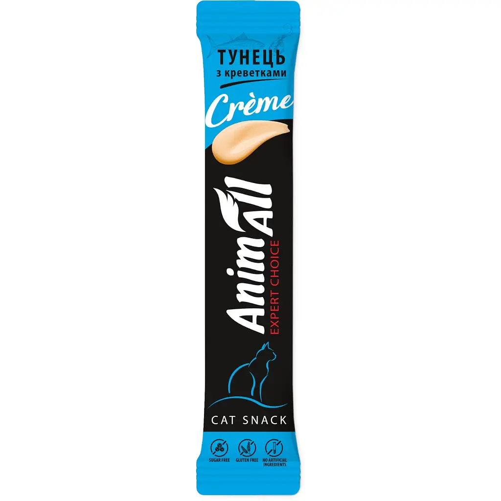 Лакомство для кошек AnimAll Creme со вкусом тунца с креветками 6 шт. х 15 г - фото 2