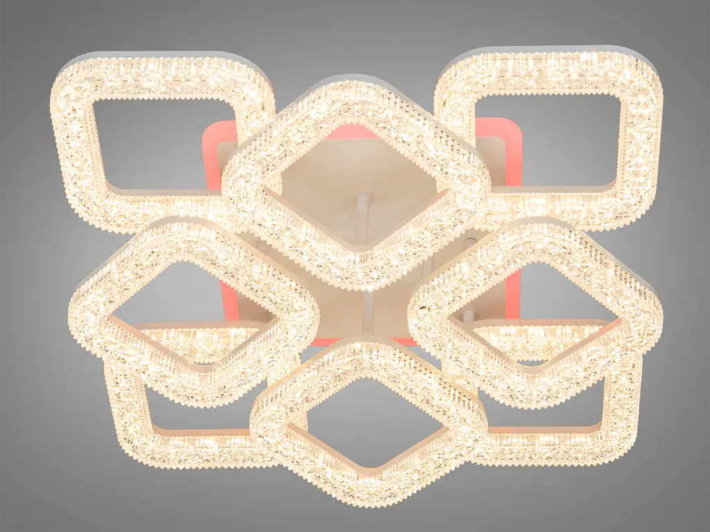 Плоска світлодіодна стельова люстра з пультом S2205/4+4WH LED 3 - фото 2