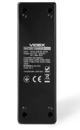 Зарядний пристрій VCH-U101 Black Videx teh0028627 - фото 6