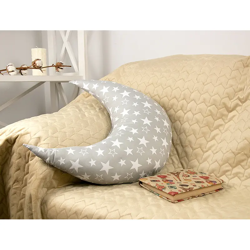 Подушка декоративна Руно Місяць фігурна 45х30 см сіра (312.52_Місяць_Star) - фото 2