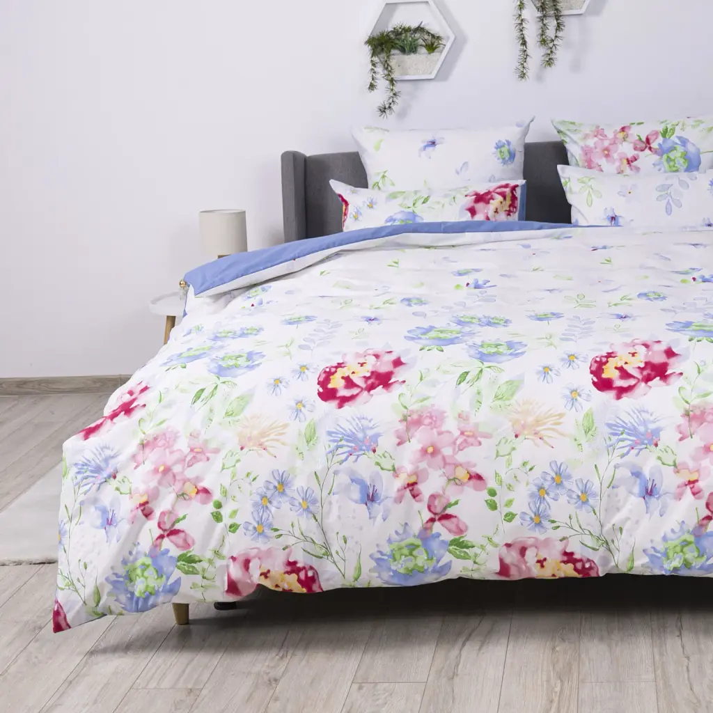 Постільна білизна євро з бязі ТЕП Soft Dreams Акварельна розкіш 70x70 біла - фото 6