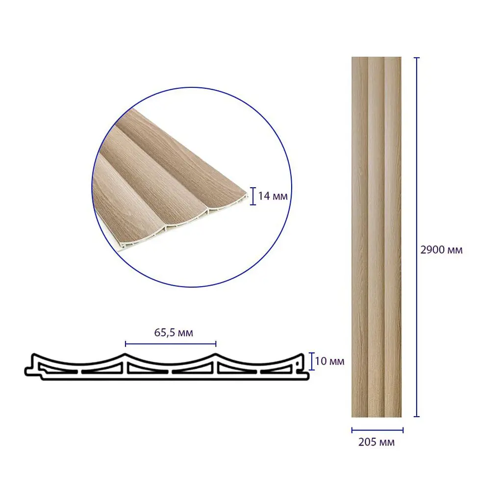Рейка декоративная Sticker Wall WPC стеновая 205х14х2900мм SW-00003019 - фото 3