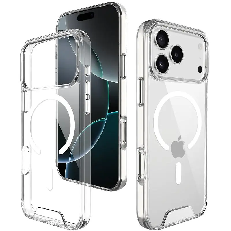 Чохол TPU Space Case with MagSafe для Apple iPhone 17 Pro (6.3) Прозорий - фото 4
