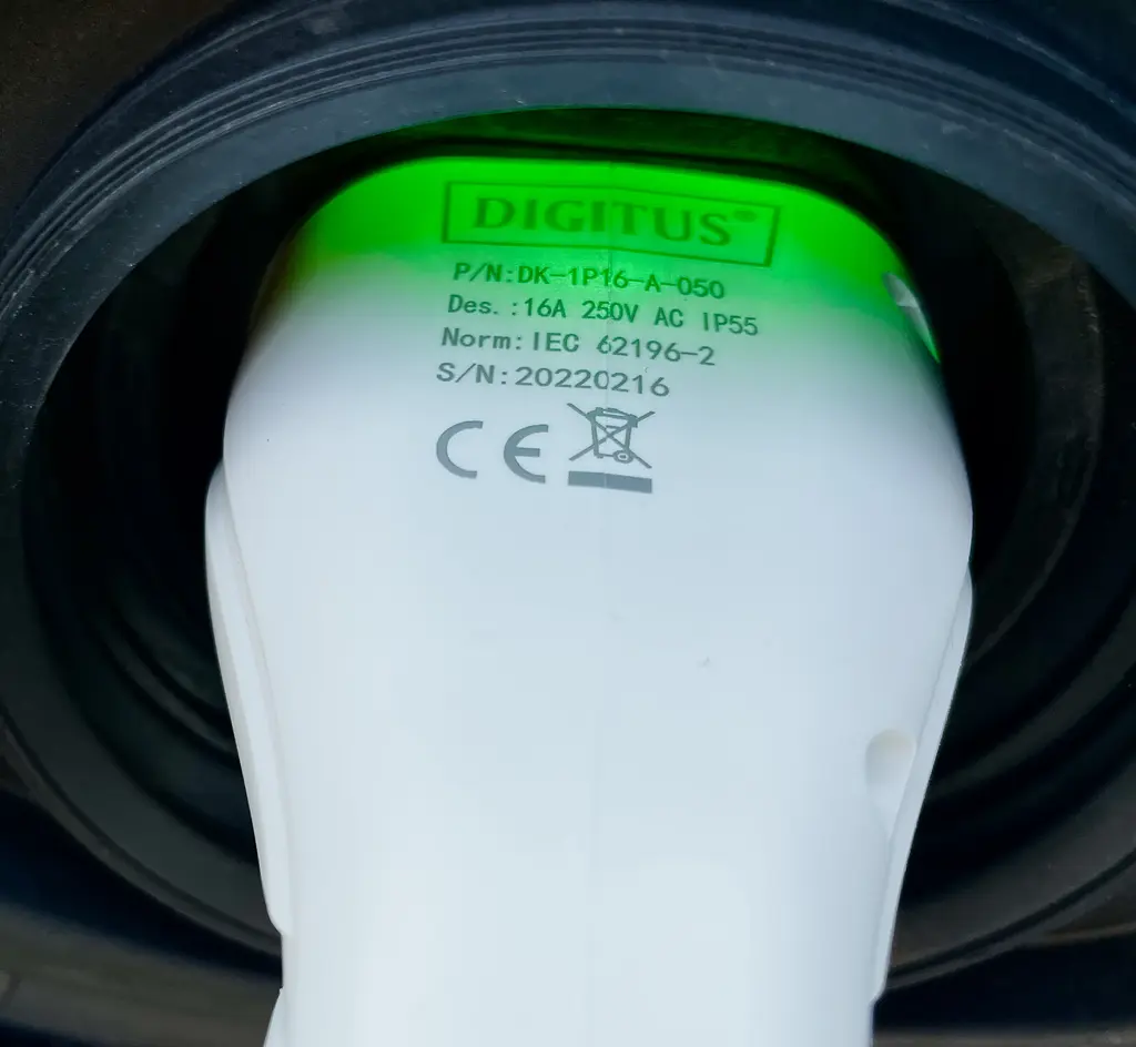 Кабель зарядный Digitus EV Single Phase, 230V, 8-16А, 5 m, Schuko to Type 2, с блоком управления и teh0018831 - фото 4