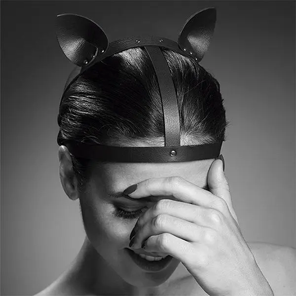 Маска кішечки Bijoux Indiscrets MAZE - Cat Ears Headpiece Black, екошкіра Bijoux Indiscrets B0260; SO2684 95182 - фото 5
