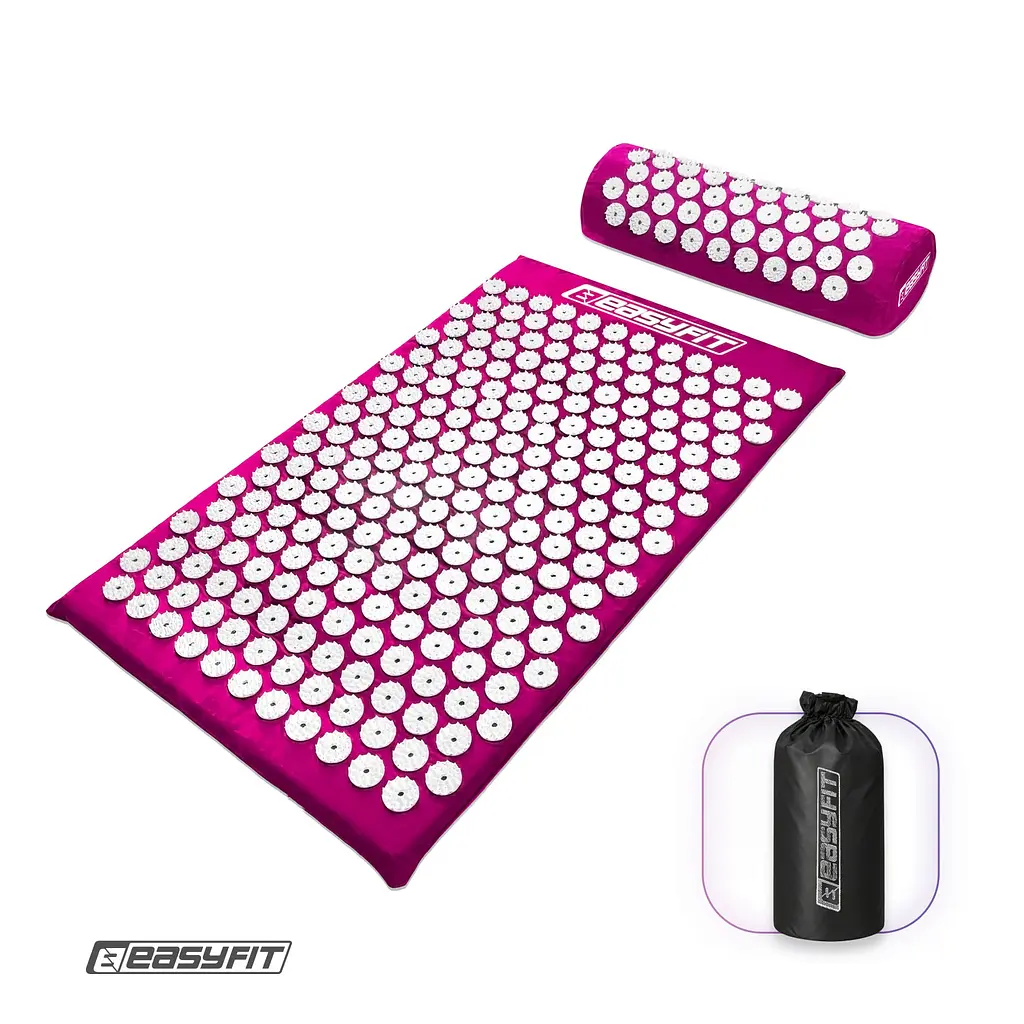Масажний килимок EasyFit з подушкою (аплікатор Кузнєцова) + чохол Фіолетовий (EF-2709-VW)