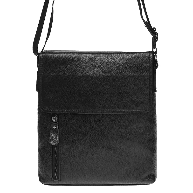 Чоловіча сумка Borsa Leather K17859 27x24x5 см Чорний (16183) - фото 2