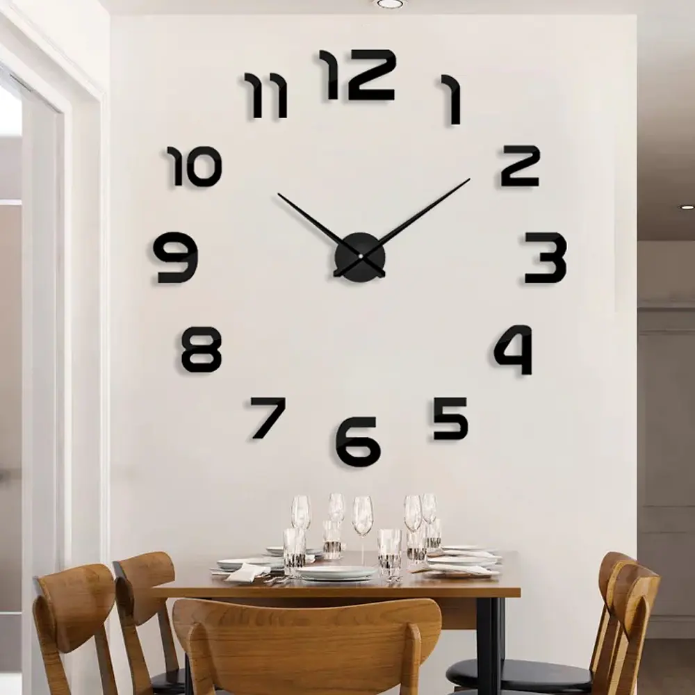 Настінний годинник DIY Clock NEW black з цифрами