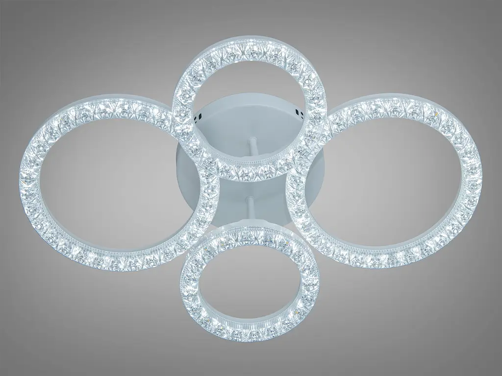 Стельова LED-люстра Diasha MX4770/2+2WH, акрилові кільця, довжина 60 см, 74 W - фото 2