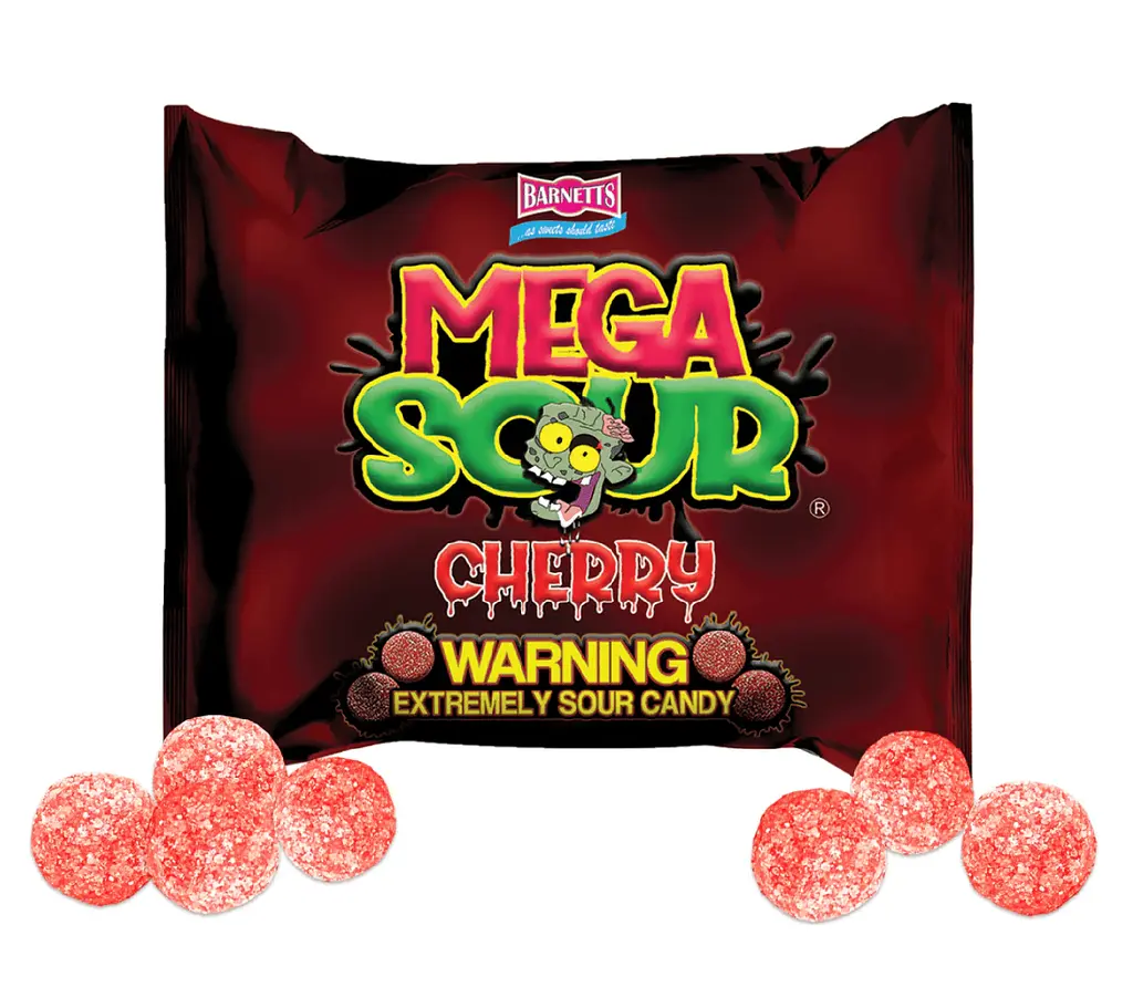 Кислі цукерки Barnetts Mega Sour Cherry Candy 104г - фото 3