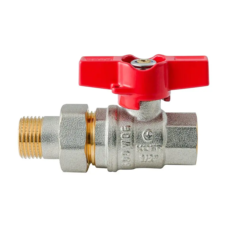 Кран з американкою Koer Extreme KE.227-15 - 1/2" ручка "метелик" червона KR5765 - фото 4