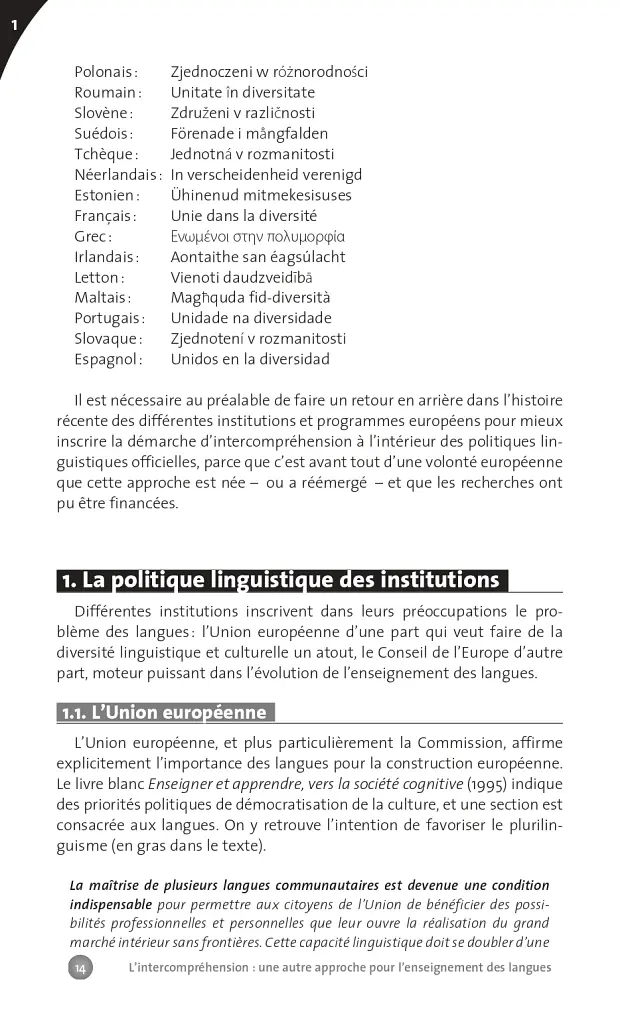 Collection F. L'intercomprehension : une autre approche pour l'enseignant des langues - фото 7