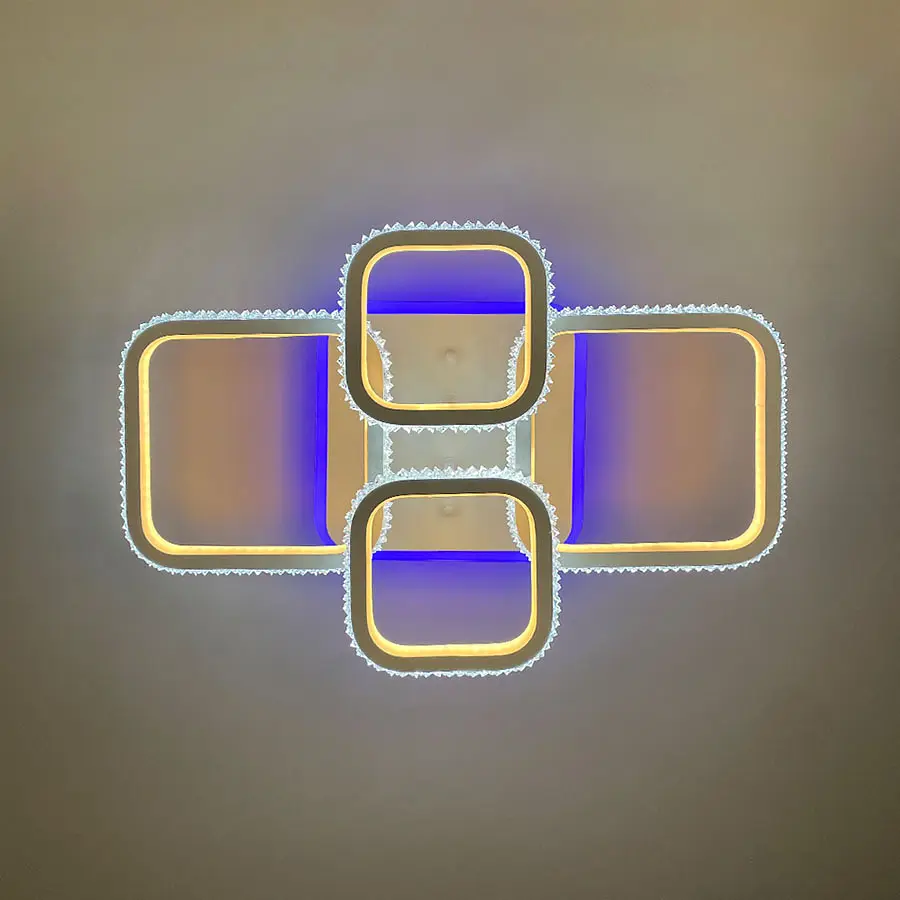 Светодиодная LED люстра с подсветкой RGB в белом корпусе | Ст. A 77074/2+2 RGB WT | Line F - фото 8