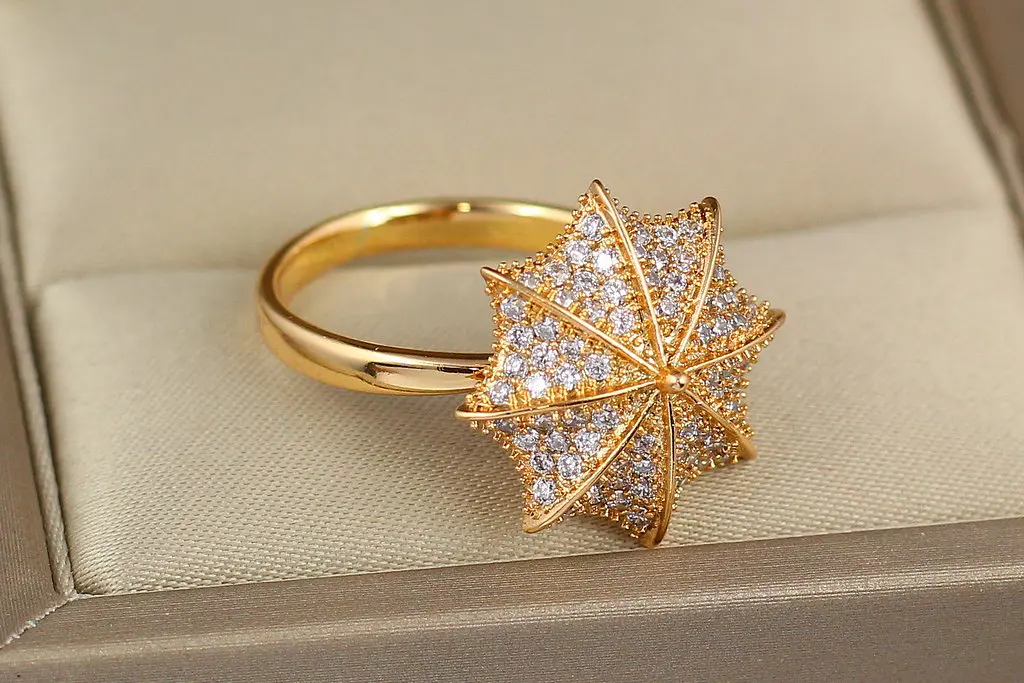 Кільце Xuping Jewelry парасолька обертається 2 см р 16 золотисте - фото 2