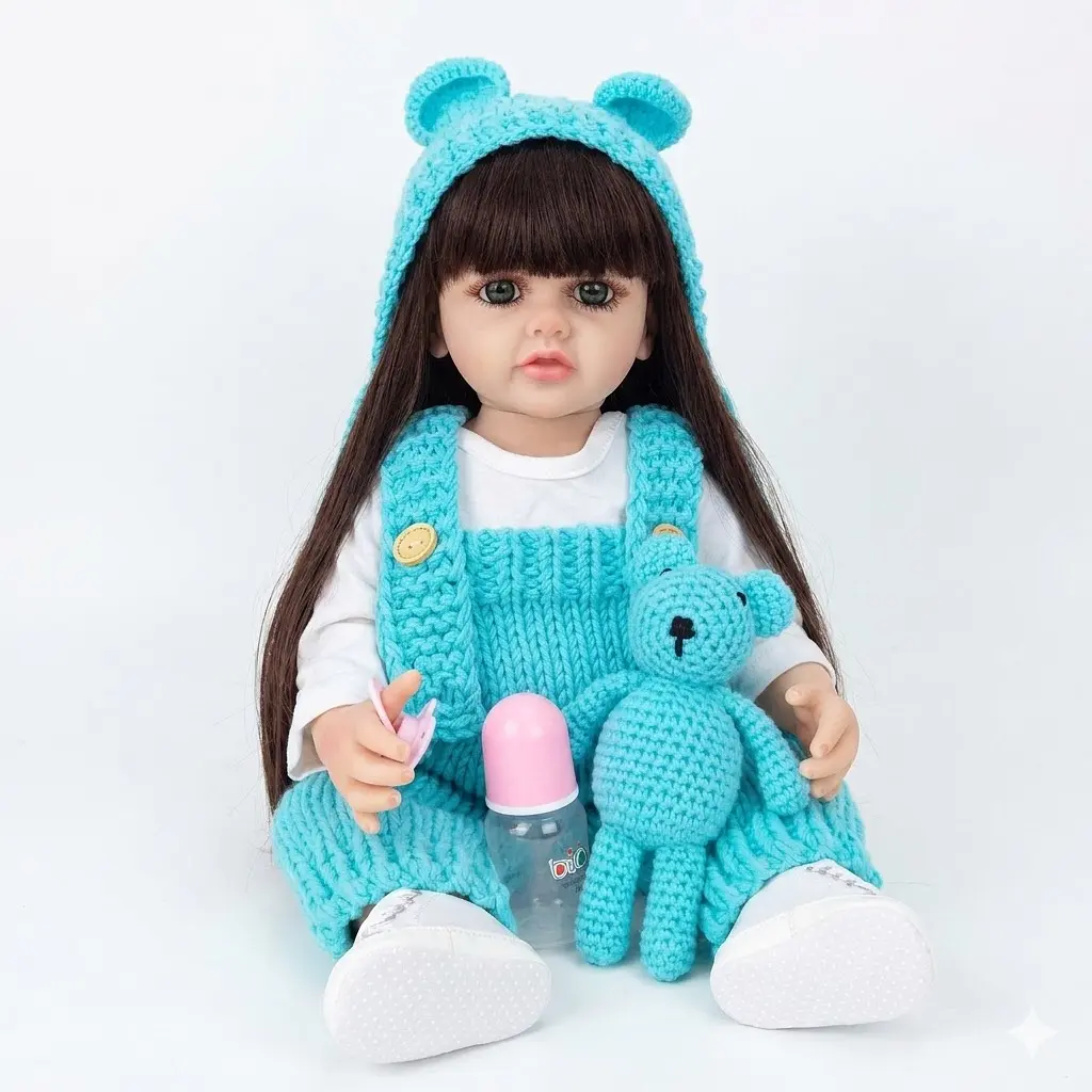 Реалістична Кукла Реборн 55 см повністю вінілова Reborn К0100223 - фото 6