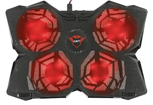 Підставка для ноутбука до 17" Trust GXT 278 Yozu, Black, 4x12 см вентилятори, червоне LED підсвічування, 3 варіанти висоти, 406х286х30 мм, 752 г (20817) - фото 2